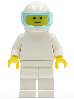 Plain White Torso with White Arms, White Legs, White Helmet, Trans-Light Blue Visor (pln0010)