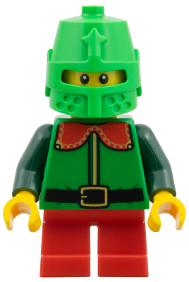 Elf - Green Coat with Red Collar, Bright Green Helmet Castle (hol387)