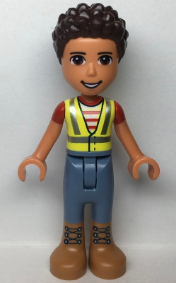 Friends River - Neon Yellow Safety Vest, Sand Blue Trousers with Medium Nougat Boots (frnd0541)