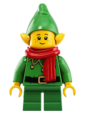 Elf - Green Scalloped Collar with Bells, Scarf (hol206)