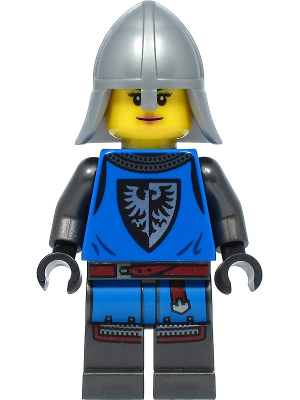 Black Falcon - Female, Pearl Dark Gray Detailed Legs, Flat Silver Neck Protector (cas555)