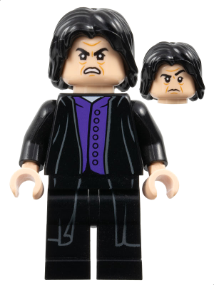 Professor Severus Snape - Dark Purple Shirt, Black Robes, Printed Legs, No Shirt Tail (hp134b)