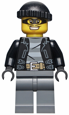 Police - City Bandit Male, Black Knit Cap, Mask (cty0462)