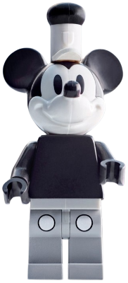 Mickey Mouse - Vintage, Light Bluish Gray Legs, White Hat with Black Top (dis147)