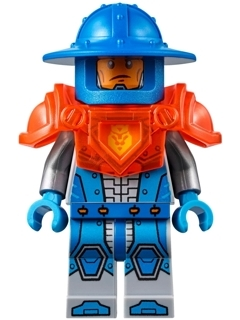 Royal Soldier / King's Guard - Blue Helmet with Broad Brim, Trans-Neon Orange Armor (nex074)