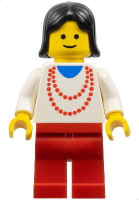 Necklace Red - Red Legs, Black Female Hair (ncklc013)