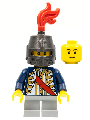 Red Sash, Helmet Closed, Light Bluish Gray Legs Short, Black Eyebrows (cas476a)