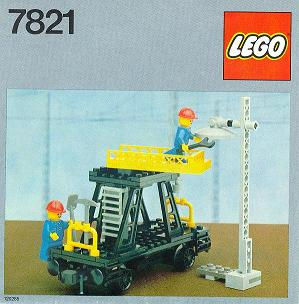 7821 Overhead Gantry and Lighting Maintenance Wagon (Service Waggon) (Certified) LEGO Trains