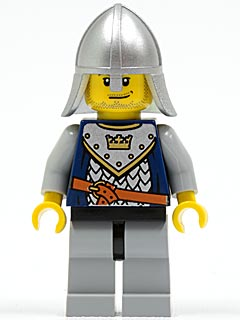 Fantasy Era - Crown Knight Scale Mail with Crown, Helmet with Neck Protector, Smirk and Stubble Beard (cas342)