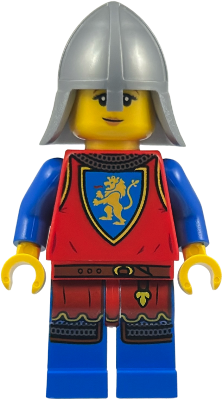 Lion Knight - Female, Flat Silver Neck Protector, Scared Face (bdp278)