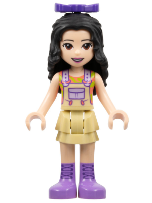 Friends Emma - Tan Dress with Straps, Medium Lavender Boots, Dark Purple Bow (frnd0406)
