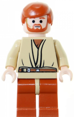 Obi-Wan Kenobi - Light Nougat, Dark Orange Hair and Legs, Gold Headset (sw0152)