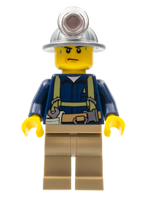 Miner - Shirt with Harness and Wrench, Dark Tan Legs, Mining Helmet, Sweat Drops (cty0311)
