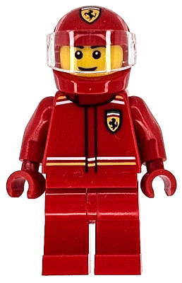 Formula 1 Driver, Ferrari - Male, Red Racing Suit and Helmet, Trans-Clear Visor (cty1863)