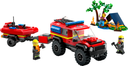 60412 4x4 Fire Truck with Rescue Boat