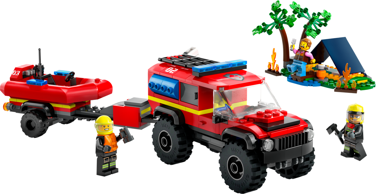 60412 4x4 Fire Engine with Rescue Boat (Retired) LEGO City