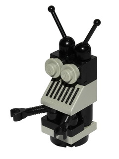 Classic Space Droid - Round Plate Base, Light Gray and Black (sp072)