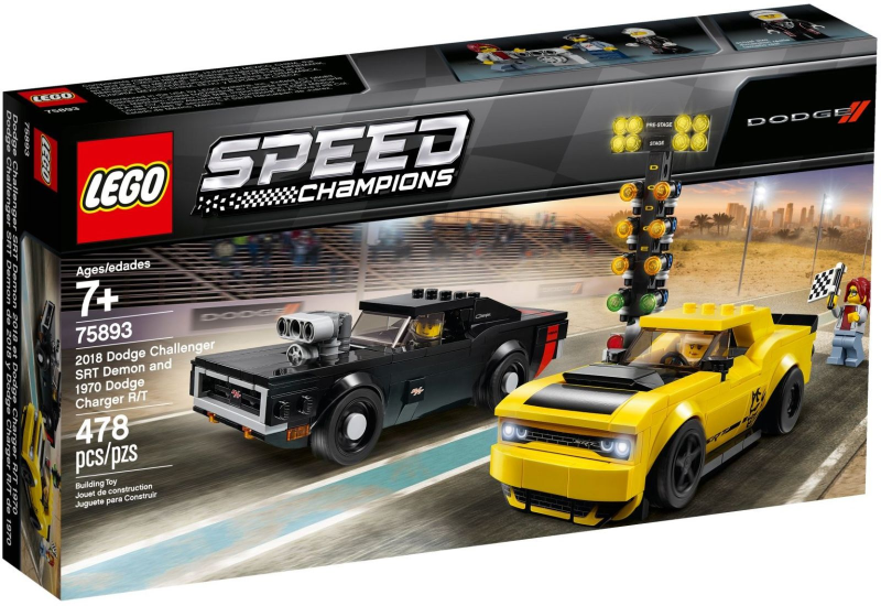 75893 2018 Dodge Challenger SRT Demon and 1970 Dodge Charger R/T (Retired) LEGO Speed Champions