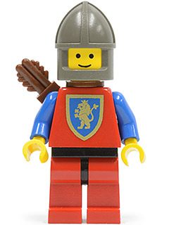 Crusader Lion - Red Legs with Black Hips, Dark Gray Chin-Guard, Quiver (cas119a)