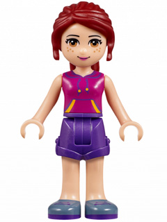 Friends Mia - Dark Purple Shorts, Magenta Top with Orange and Dark Purple Stripes (frnd0141)