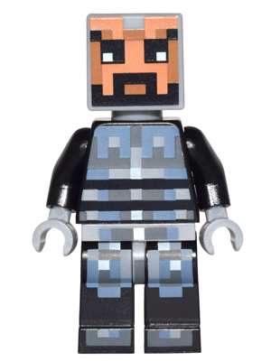 Minecraft Skin 5 - Pixelated, Male with Black and Silver Armor (min038)