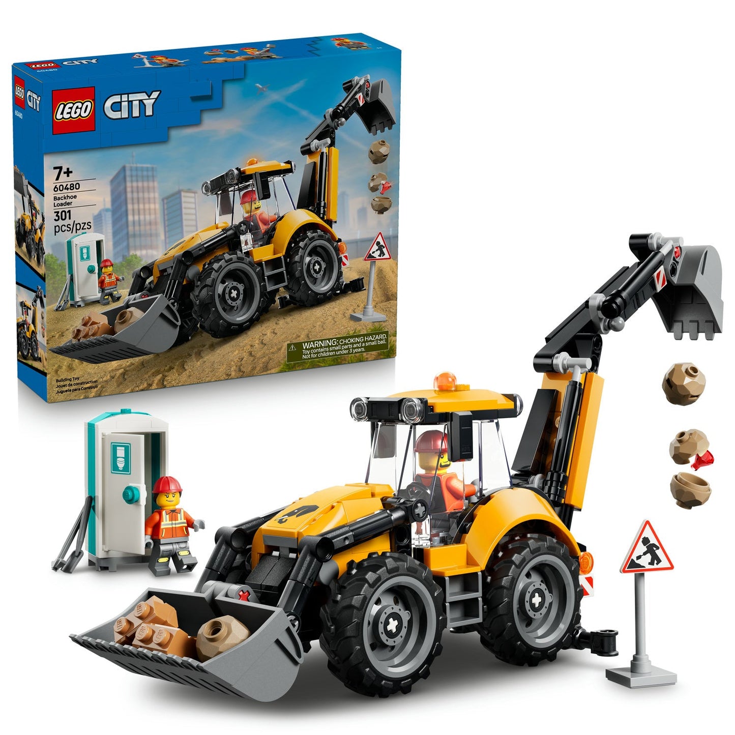 60480 Yellow Backhoe Loader