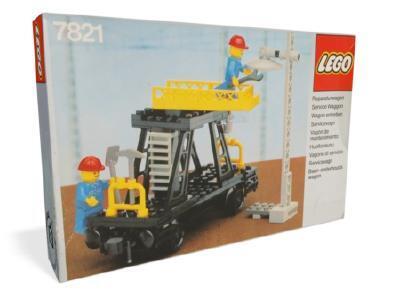 7821 Overhead Gantry and Lighting Maintenance Wagon (Service Waggon) (Retired) LEGO Trains