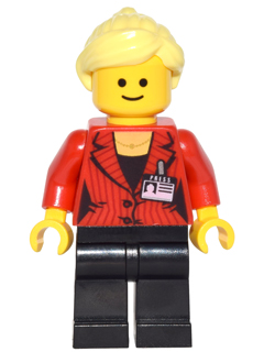 Press Woman / Reporter - Bright Light Yellow Hair Female Ponytail (twn259)