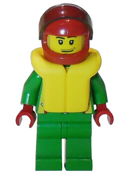 Octan - Green Jacket with Pockets, Smirk and Stubble Beard, Life Jacket (cty0001)