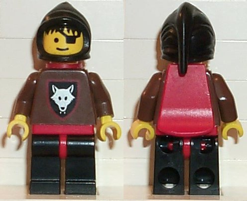Wolfpack - Eye Patch, Brown Arms and Black Legs, Black Hood and Red Cape (cas234)