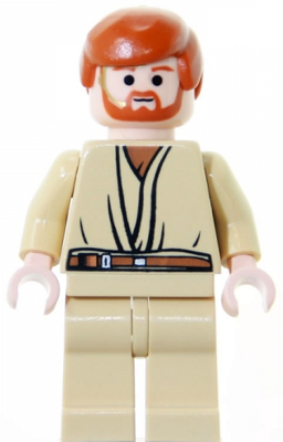 Obi-Wan Kenobi - Light Nougat, Dark Orange Hair, Tan Legs, Gold Headset (sw0162)