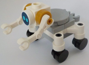 City Space Robot, Round Tiles as Wheels, Medium Azure Eyes (cty1056)