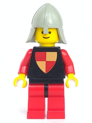 Classic - Knights Tournament Knight Black, Red Legs with Black Hips, Light Gray Neck-Protector (cas229)