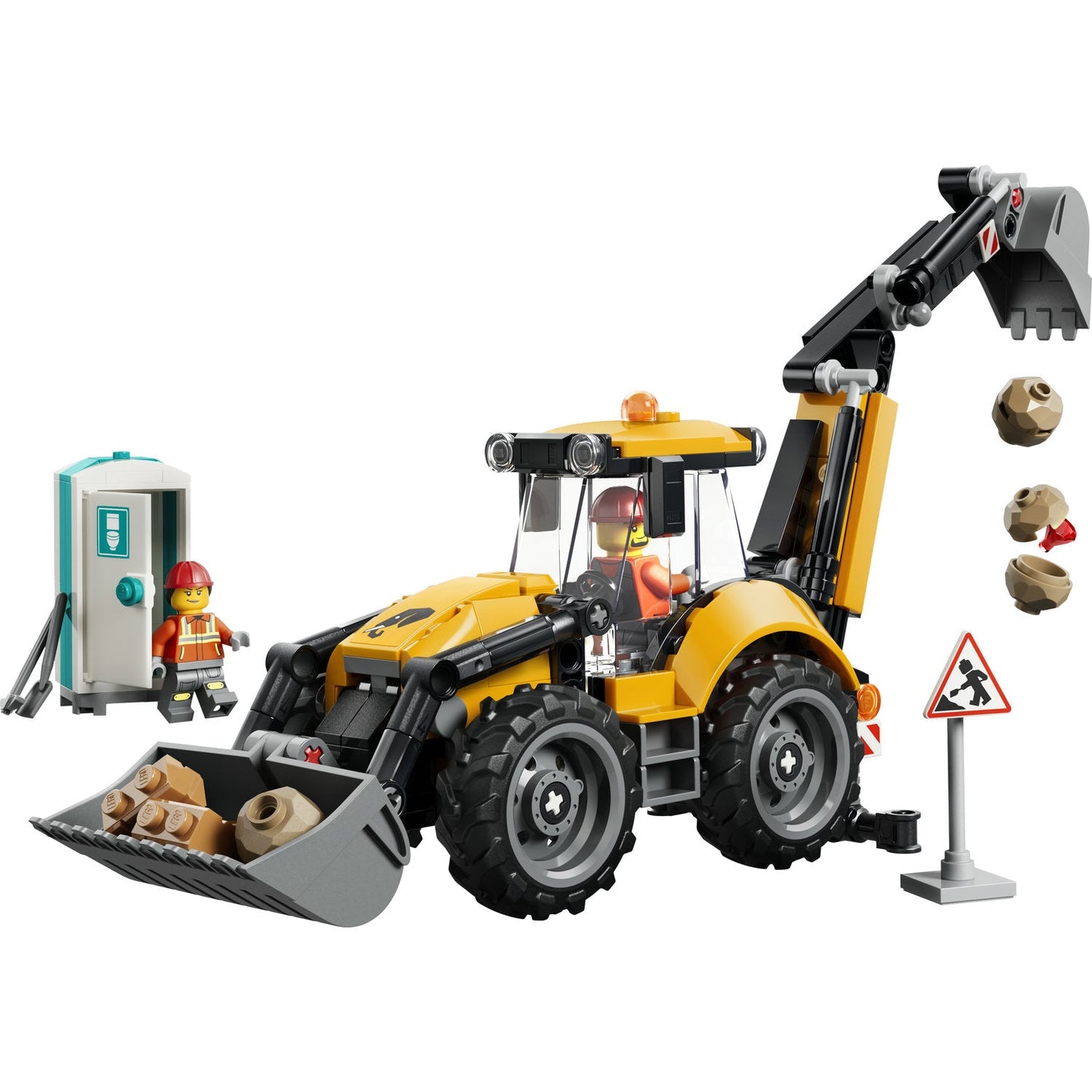 60480 Yellow Backhoe Loader