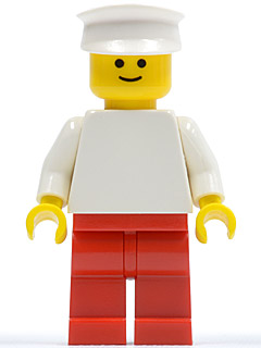 Plain White Torso with White Arms, Red Legs, White Hat (pln131)