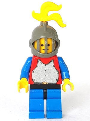 Breastplate - Red with Blue Arms, Blue Legs with Black Hips, Dark Gray Grille Helmet, Yellow Plume (cas191)