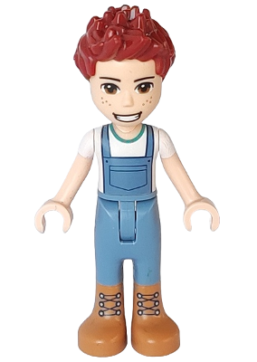 Friends Daniel - Medium Nougat Boots, Sand Blue Overalls, White Top (frnd0495)