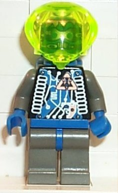 Insectoids Zotaxian Alien - Male, Gray and Blue with Silver Circuits and Hoses (sp021)