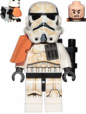 Sandtrooper Squad Leader (Captain) - Dual Molded Helmet, Orange Pauldron, Ammo Pouch, Dirt Stains, Survival Backpack (sw0992)