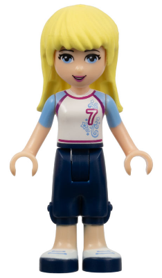 Friends Stephanie - Dark Blue Cropped Trousers, White Soccer Jersey (frnd0036)