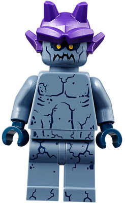 Stone Stomper - Small Dark Blue Cracks on Chest and Legs, Closed Mouth, Dark Purple Gargoyle Horns (nex088)