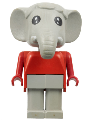Fabuland Elephant - Edward Elephant, Light Gray Legs, Red Top and Arms (fab5b)