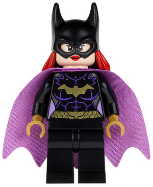 Batgirl - Minifigure, Black Suit, Lavender Cape (sh0092)