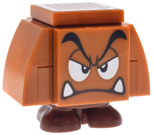 Goomba (Dark Bluish Gray Interior Pieces) - Angry, Eyelids (Mar0229)