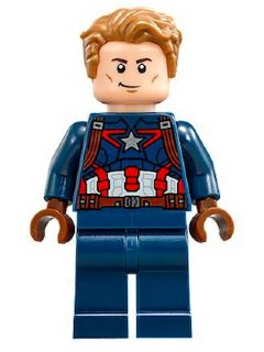 Captain America - Dark Blue Suit with Reddish Brown Belt and Harness, Reddish Brown Hands, Hair, Dark Brown Eyebrows (sh0264)