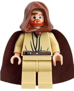 Obi-Wan Kenobi - Young, Light Nougat, Reddish Brown Hood and Cape, Gold Headset (sw0234)