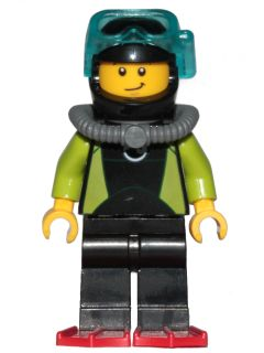 Coast Guard City - Diver, Black Wetsuit with White Logo (cty0797)