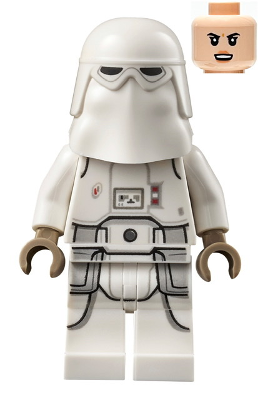 Snowtrooper - Female, Printed Legs, Dark Tan Hands, Light Nougat Head, Angry Smile (sw1178)