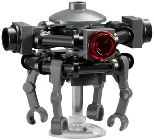 Imperial Probe Droid - Black and Dark Bluish Gray Body, Trans-Clear Dish Stand (sw1449)
