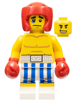 Boxer, Black Eye, Blue and White Striped Trunks (col304)